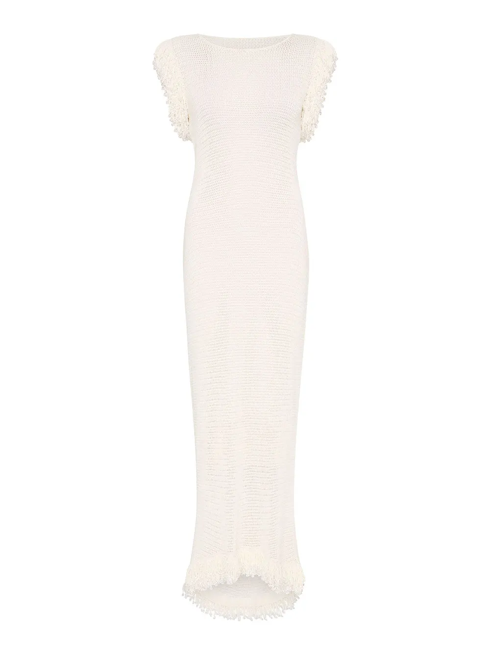 08 Fringe Dress | White