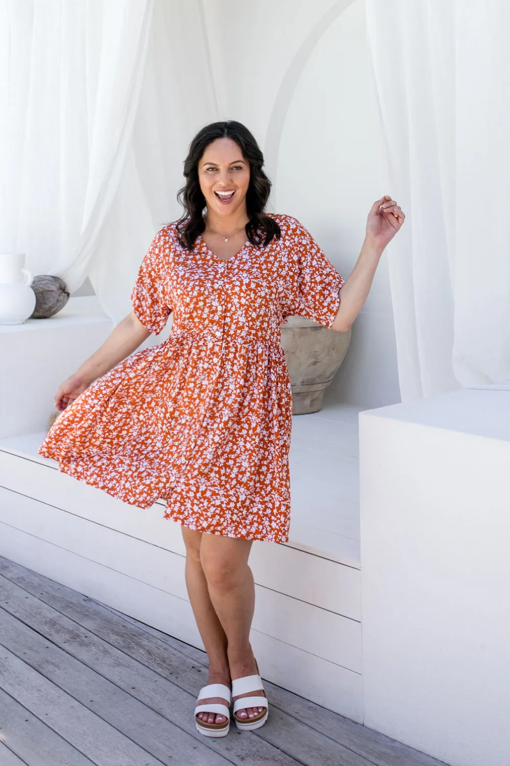 Isla Dress - Petite White Floral
