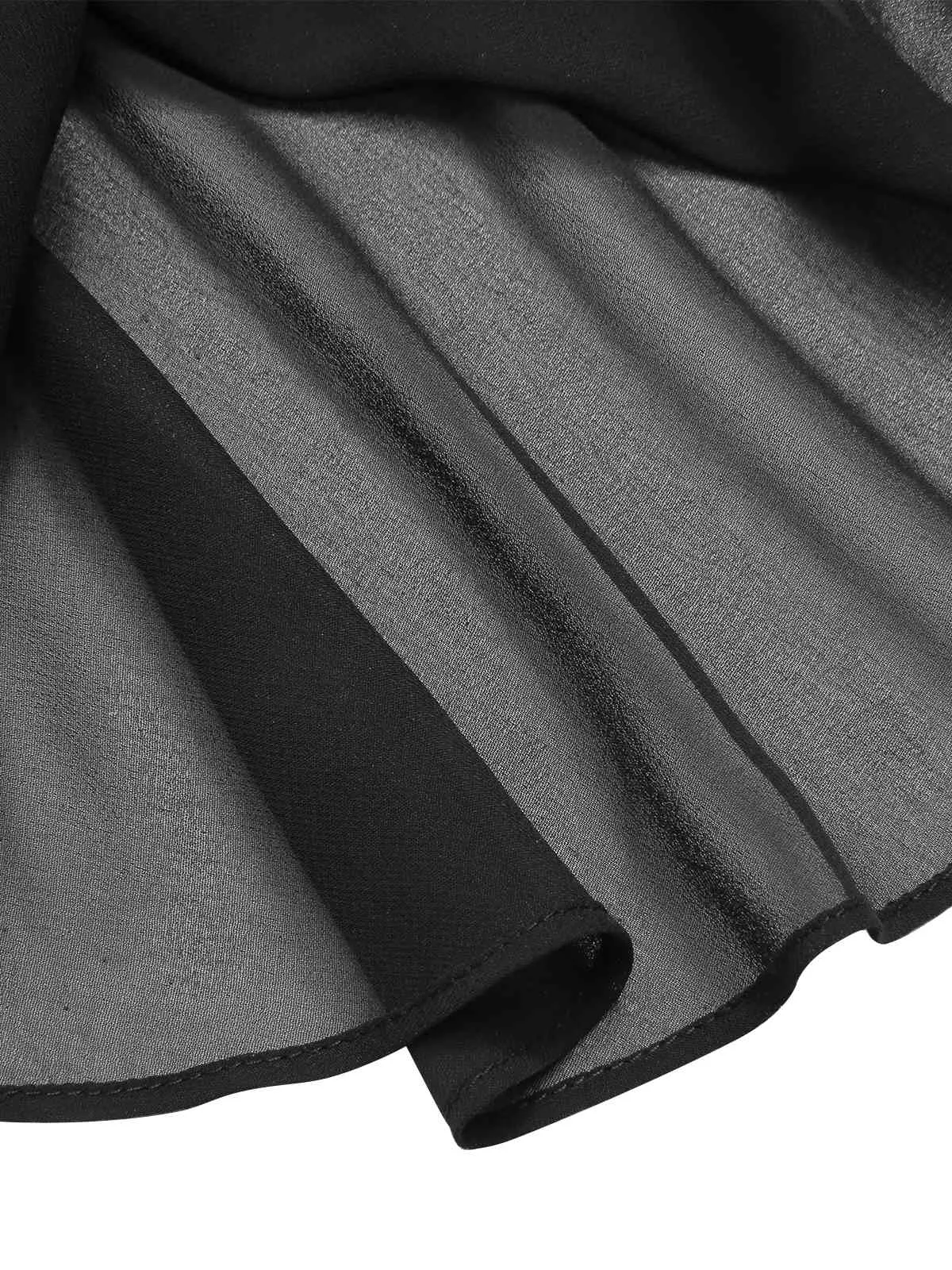 [Pre-Sale] Black 1950s V-Neck Pearl Buttons Dress