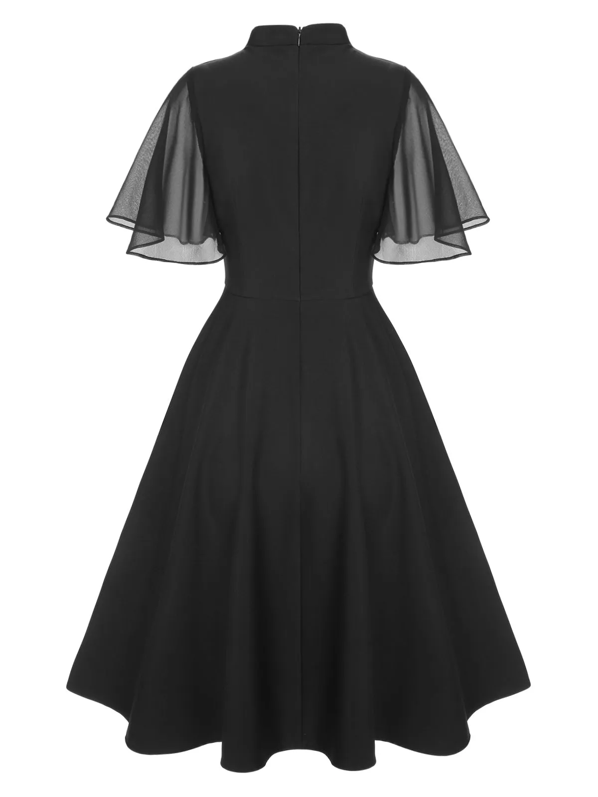[Pre-Sale] Black 1950s V-Neck Pearl Buttons Dress