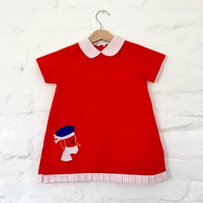 Vintage 60's Red Dress   2-3Y